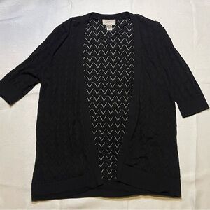 LOFT Black Open-Front Cardigan